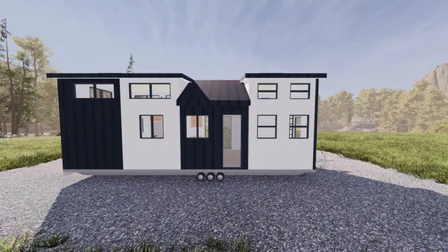 The Newport modern tiny home exterior California